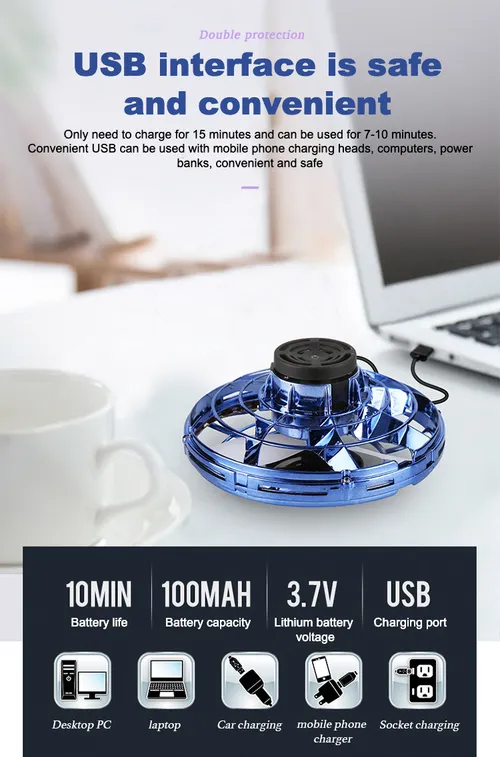 Induction Toy Fingertips Upgrade Flying Gyro UFO