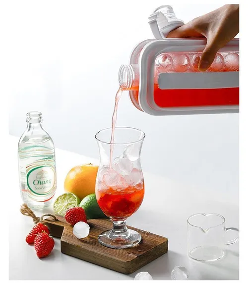 Summer Cool Drink Whisky Food Grade Material Soft And Safe Ice Cube Tray, Silicone Ice Cube Tray And Bins With Lid