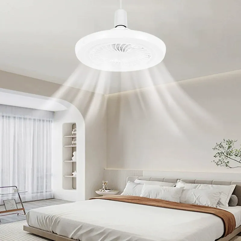 Ventilador de teto com mesa de chá LED de três cores para sala de estar, comando, ventilador inteligente para cozinha e quarto