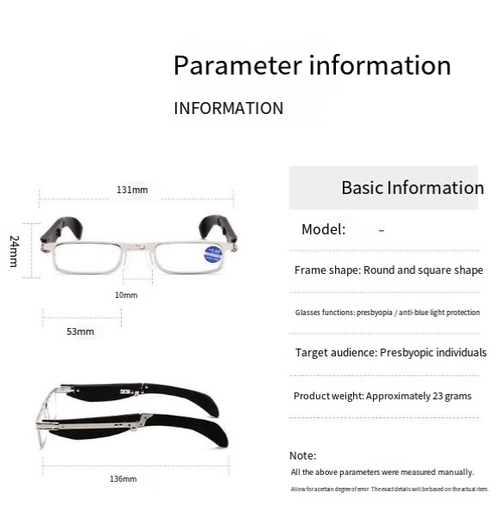 100 Degrees Reading Glasses (Presbyopia-Specific) - Foldable Compact Style, Blue Light Blocking & Ultra-Portable for On-the-Go Use