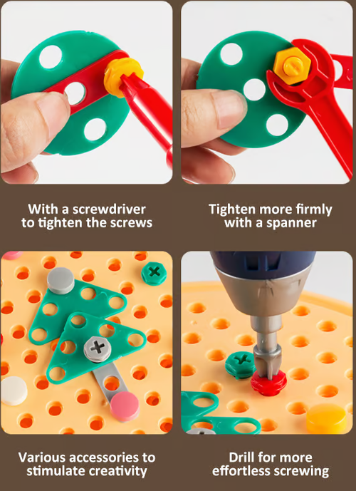 Kids' Educational Building Tool Kit: Electric Screwdriver for Screwing & Repair Play