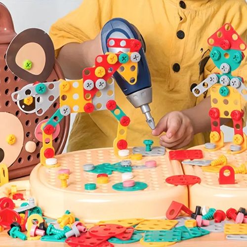 Kids' Educational Building Tool Kit: Electric Screwdriver for Screwing & Repair Play