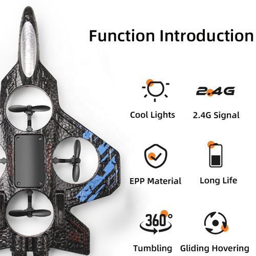 AiJH Unbreakable EPP RC Plane for Beginners – Wireless, Equipped with One-Key Return