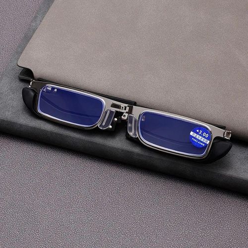 100 Degrees Reading Glasses (Presbyopia-Specific) - Foldable Compact Style, Blue Light Blocking & Ultra-Portable for On-the-Go Use
