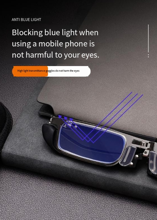 100 Degrees Reading Glasses (Presbyopia-Specific) - Foldable Compact Style, Blue Light Blocking & Ultra-Portable for On-the-Go Use