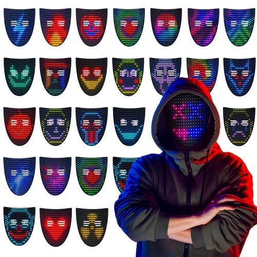 💥💥💥LED mask with gesture sensing, light-up and face-changing LED mask😈😈😈
