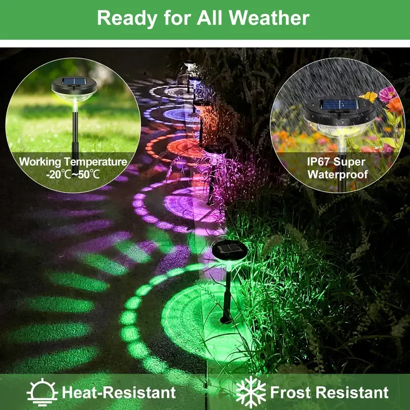 Solar-powered outdoor garden light, waterproof