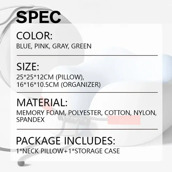 Memory Foam U-Shaped Travel Neck Pillow💤