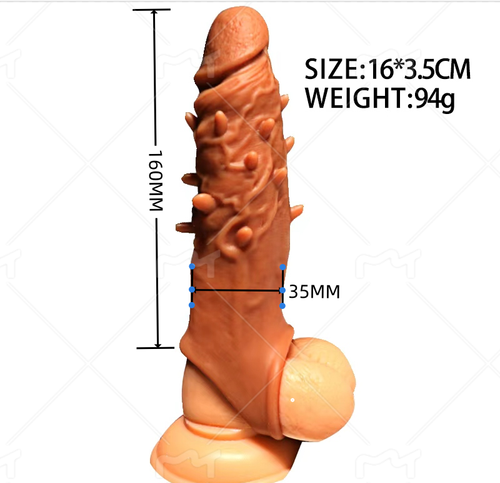 VIP28 160*40mm Extender Realistic Textured Cock Extender Stretchy Ultra-Soft Material Cock Enlarger