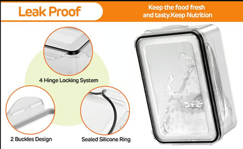 💖Household transparent plastic food storage box-Including drain basket💧
