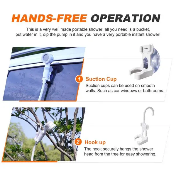 Portable Shower for Camping with Water Pump