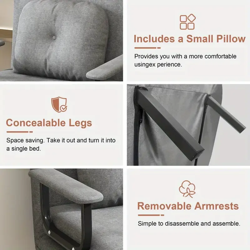 Single foldable sofa bed