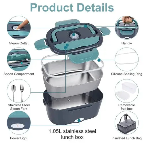 🔥🔥🔥2-in-1 Portable Dual Voltage Electric Lunch Box