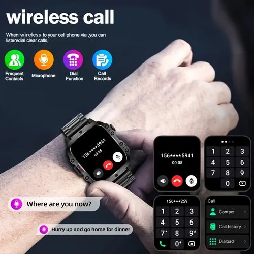 New Durable Smartwatch Men'S Wireless Call Sports Fitness AI Voice Outdoor 100+ Sports Mode Outdoor Smartwatch