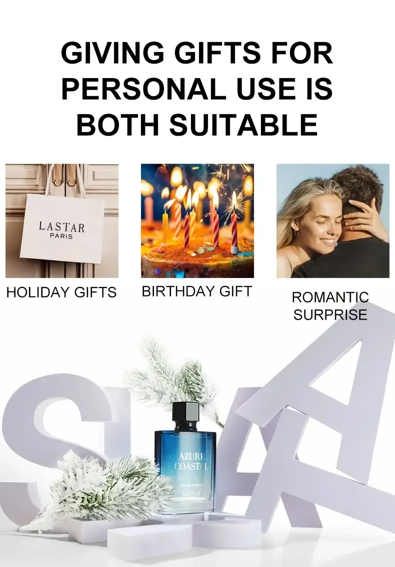 50ML Men's perfume, universal adult deodorant for men and women, fresh citrus and ocean aromas with amber and musk, long-lasting freshness, with gift box packaging for Father's Day, New Year, Valentine's Day gifts