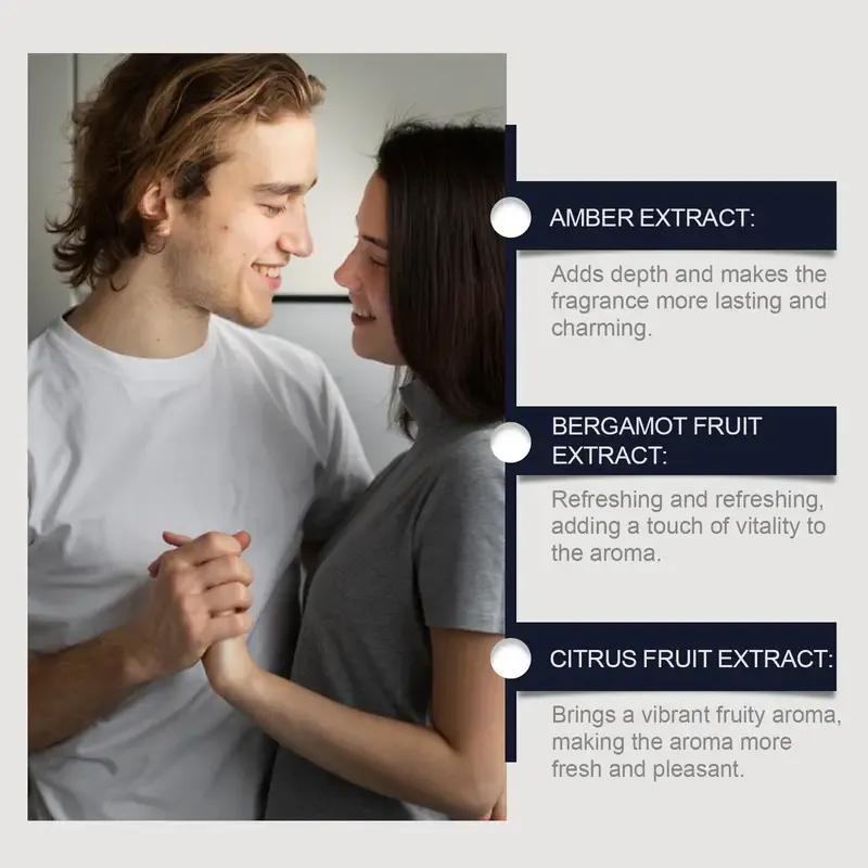 Men's charm perfume lasting and spicy, warm and fresh combination exquisite bottle metal cap design is cost-effective. Suitable for young or mature men to show their charm when they date their girlfriends. Two bottles