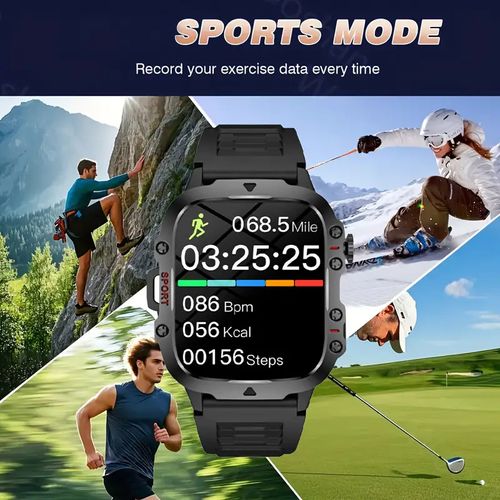 New Durable Smartwatch Men'S Wireless Call Sports Fitness AI Voice Outdoor 100+ Sports Mode Outdoor Smartwatch