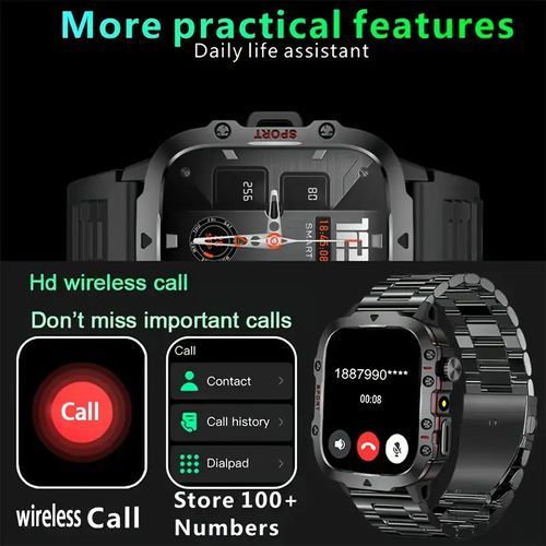 New Durable Smartwatch Men'S Wireless Call Sports Fitness AI Voice Outdoor 100+ Sports Mode Outdoor Smartwatch