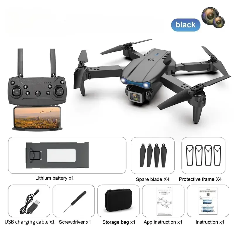 The new professional remote-controlled toy drone, equipped with dual cameras and dual folding remote controls, is the best choice for holiday gifts for children and their loved ones