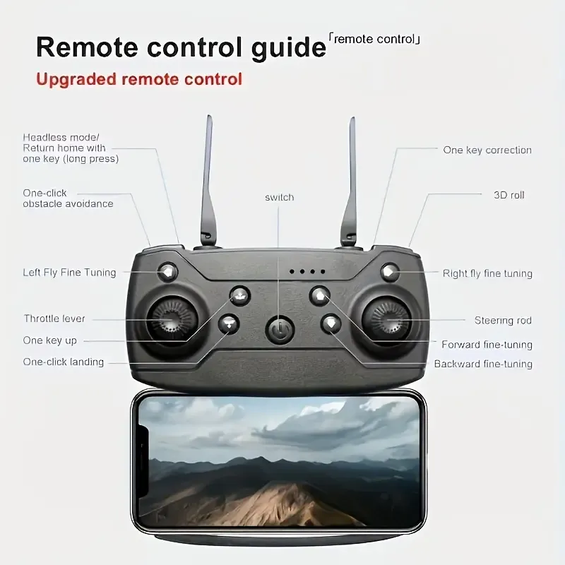 The new professional remote-controlled toy drone, equipped with dual cameras and dual folding remote controls, is the best choice for holiday gifts for children and their loved ones