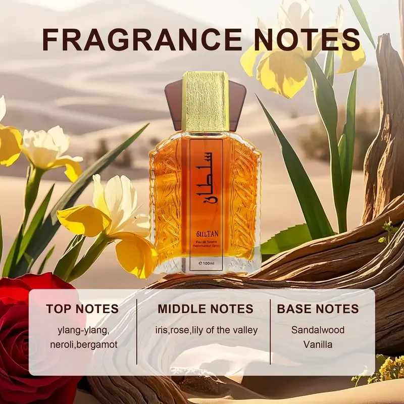 1 Bottle of Premium Perfume  Africa  Men is Perfume  Elegant and Long Lasting Fragrance 100ml 3.4oz Sultan Perfume Spray Arabian Perfume Oil Valentine  Day Perfect Gift for Boyfriend or Husband on Valentine's Day