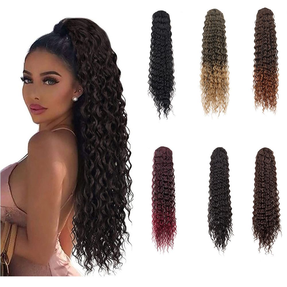 Women's Wig African Wig Ponytail Mesh Pull Rope Curly Ponytail instant roll ponytail