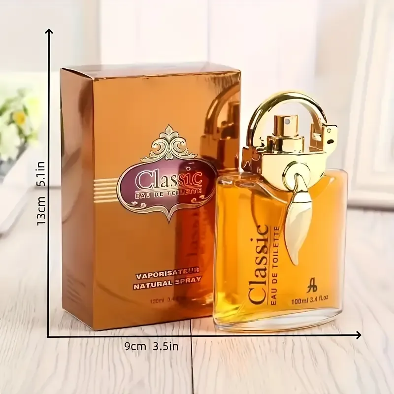 Elegant Dubai Men's Perfume, Amber Perfume Spray  100ml 3.4oz Arabic Perfume, Classic Gold Oil, Long-lasting Elegant Scent - Rich, Fresh, Floral - Suitable for everyday use, special occasions and gifts