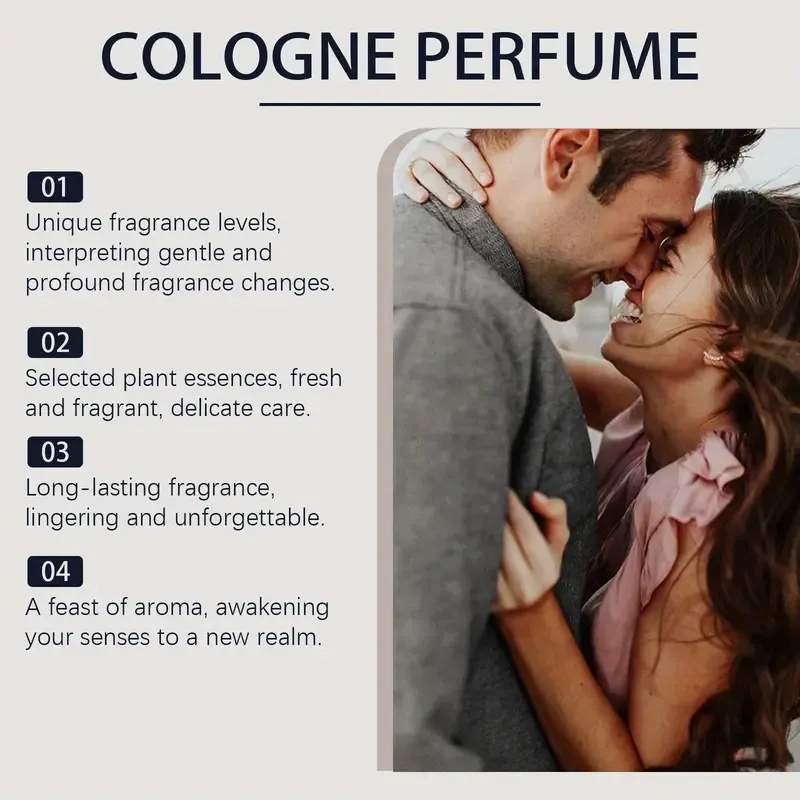 Men's charm perfume lasting and spicy, warm and fresh combination exquisite bottle metal cap design is cost-effective. Suitable for young or mature men to show their charm when they date their girlfriends. Two bottles