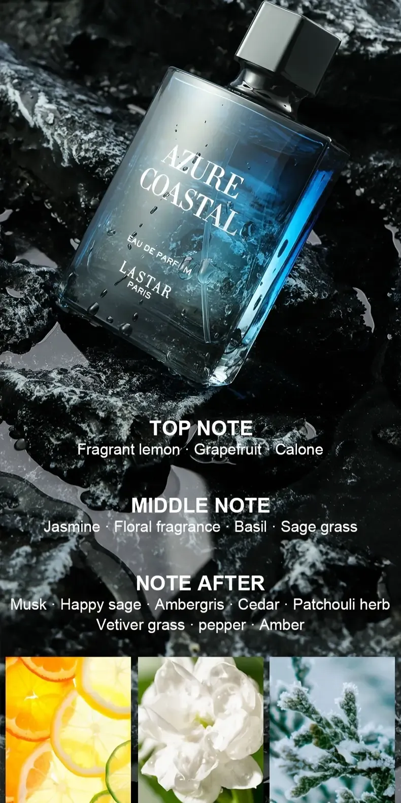 50ML Men's perfume, universal adult deodorant for men and women, fresh citrus and ocean aromas with amber and musk, long-lasting freshness, with gift box packaging for Father's Day, New Year, Valentine's Day gifts