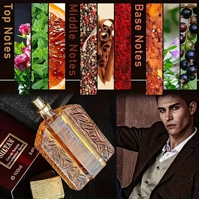 1 Bottle of Premium Perfume  Africa  Men is Perfume  Elegant and Long Lasting Fragrance 100ml 3.4oz Sultan Perfume Spray Arabian Perfume Oil Valentine  Day Perfect Gift for Boyfriend or Husband on Valentine's Day