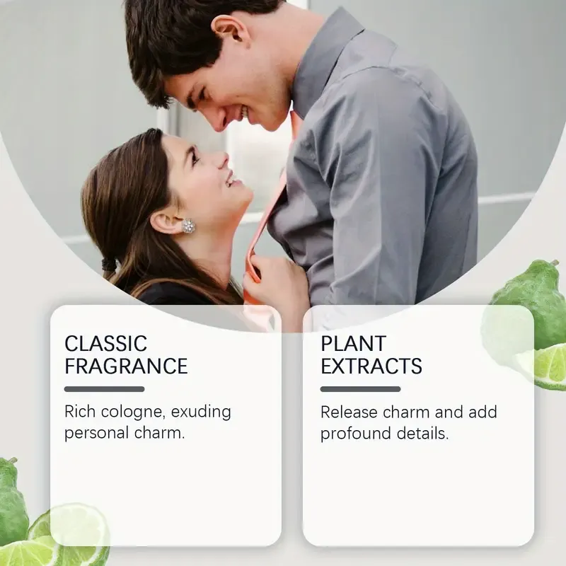Men's charm perfume lasting and spicy, warm and fresh combination exquisite bottle metal cap design is cost-effective. Suitable for young or mature men to show their charm when they date their girlfriends. Two bottles