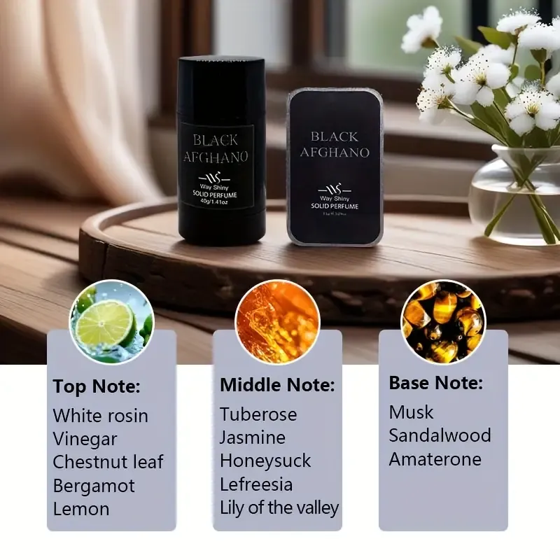 Portable solid perfume for men, natural deodorant solid stick, long-lasting fragrance