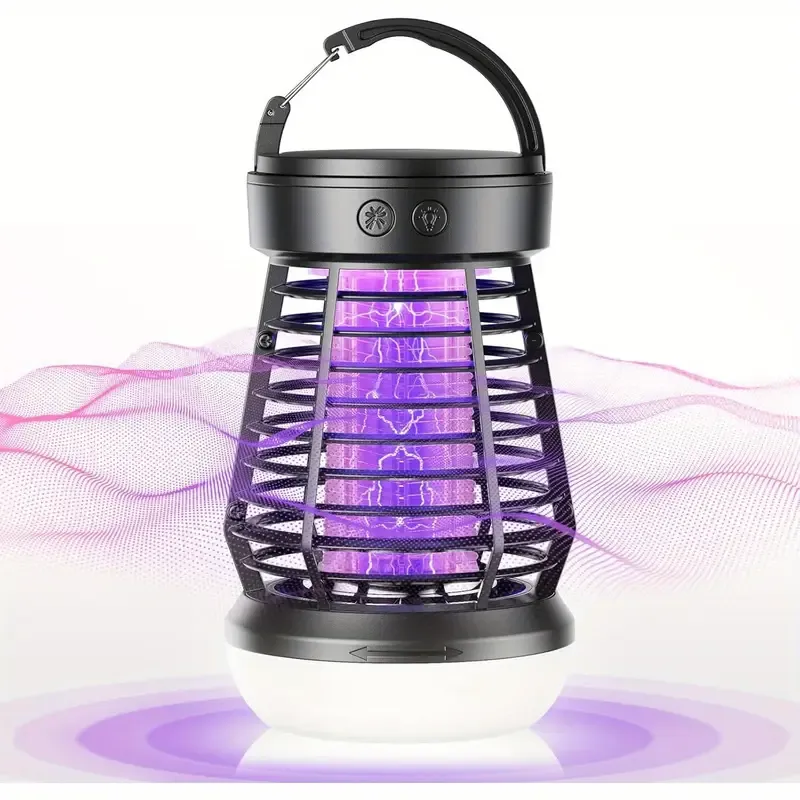 Three-in-one indoor and outdoor insect extermination device, rechargeable wireless mosquito light source, 2000 mAh fly catcher, outdoor adventure, garden, courtyard, camping electronic insect catcher