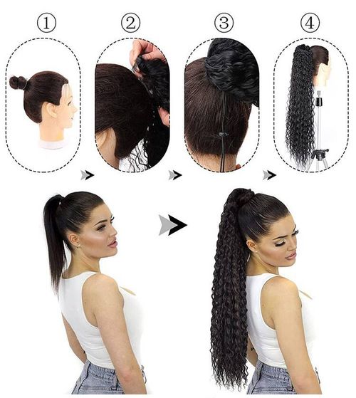 Women's Wig African Wig Ponytail Mesh Pull Rope Curly Ponytail instant roll ponytail