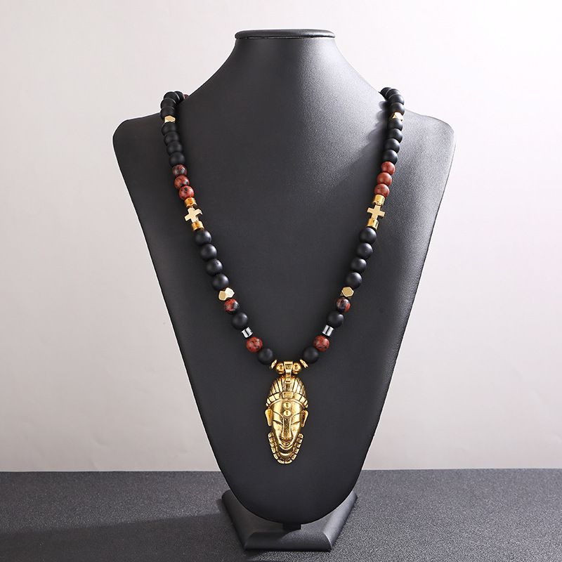 Buy one get one free    Men's fashion hip-hop retro trend pendant, character totem pendant, alloy material