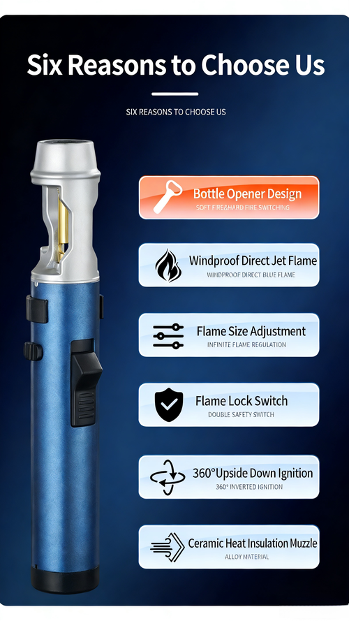 ZC-293Strong metal gas lighter, windproof, kitchen cooking torch, flame spray, barbecue, smoking accessories, cigar lighter, men's gift