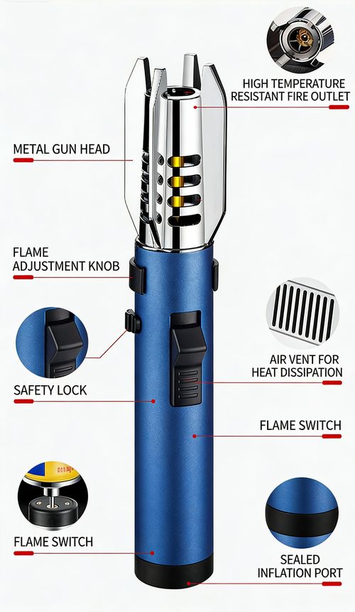 ZC-293Strong metal gas lighter, windproof, kitchen cooking torch, flame spray, barbecue, smoking accessories, cigar lighter, men's gift