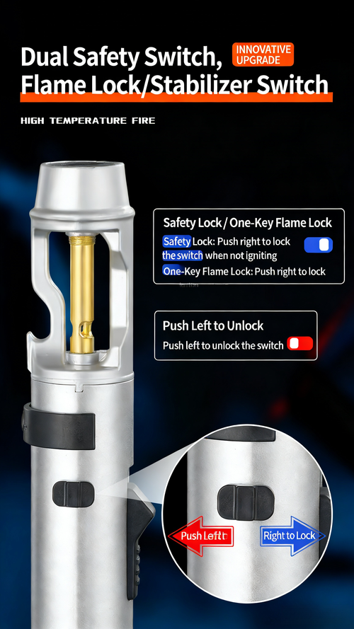 ZC-293Strong metal gas lighter, windproof, kitchen cooking torch, flame spray, barbecue, smoking accessories, cigar lighter, men's gift