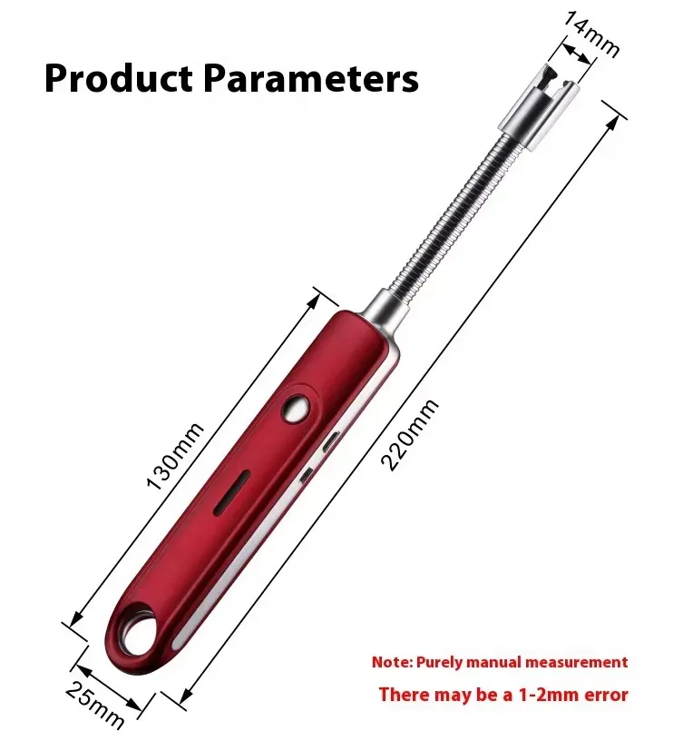 360-degree rotatable USB rechargeable single arc digital kitchen lighter, classic metal, windproof lithium battery, barbecue, camping