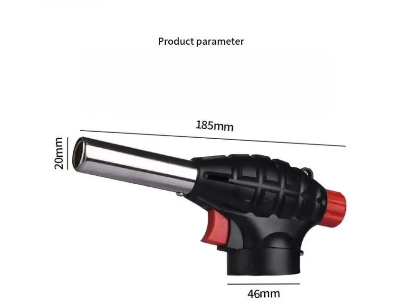 Portable butane welding gas ignition lighter flame gun flashlight camping and hiking kitchen use