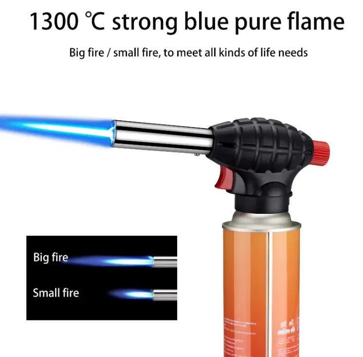 Portable butane welding gas ignition lighter flame gun flashlight camping and hiking kitchen use