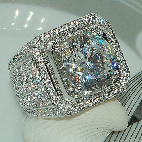 Sterling Moissanite Ring For Men