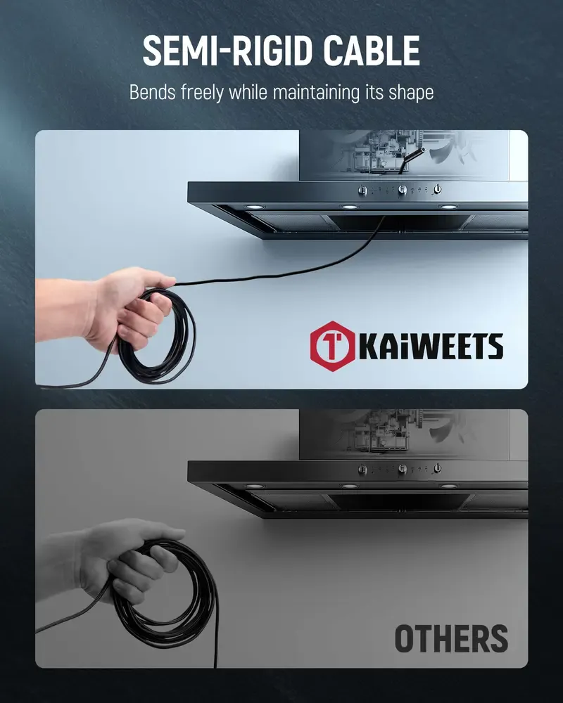 KAIWEETS Endoscope Borescope Camera with 8 Adjustable LED Lights, Car Inspection Camera, IP67 waterproof Multifunctional Inspection Tool for Car Repair, Home Appliance Inspection, Pipeline Maintenance