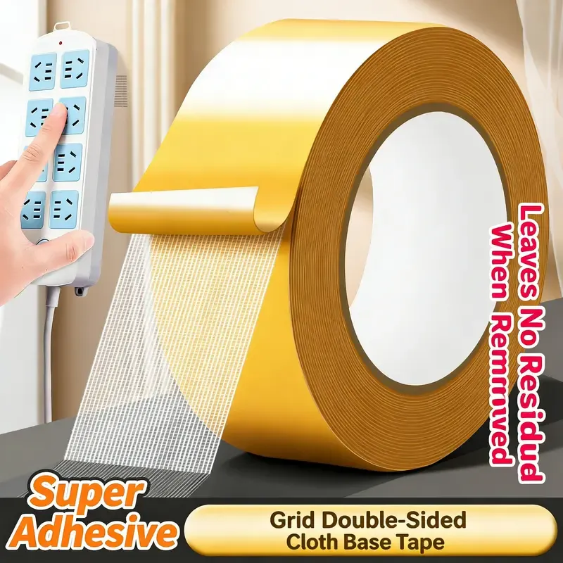 Heavy-Duty Double-Sided Duct Tape, Strong Adhesive, Waterproof, Removable, No Residue, Ideal for Carpet, Wallpaper, Home Use