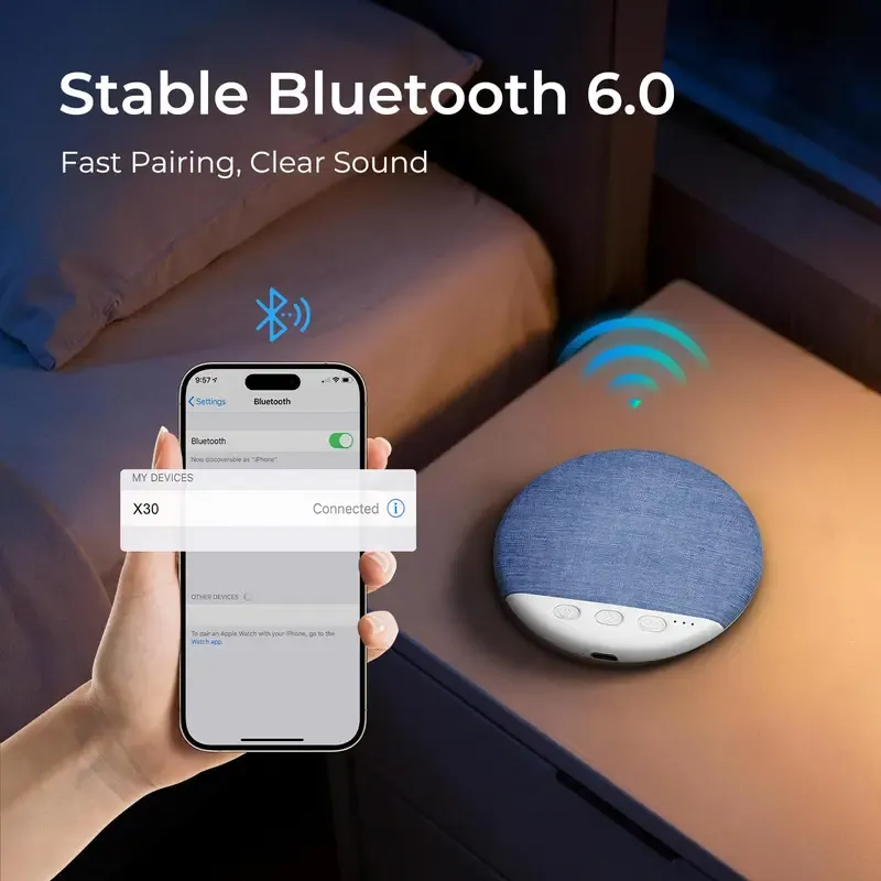 2026 Upgrade Pillow Speaker,Mini Pillow Speaker for Sleeping, Ultra-Thin Bluetooth Speaker Under Pillow Speaker with White Noise Sound Machine Headphone-Free Sleep Speaker for Adult for Gift