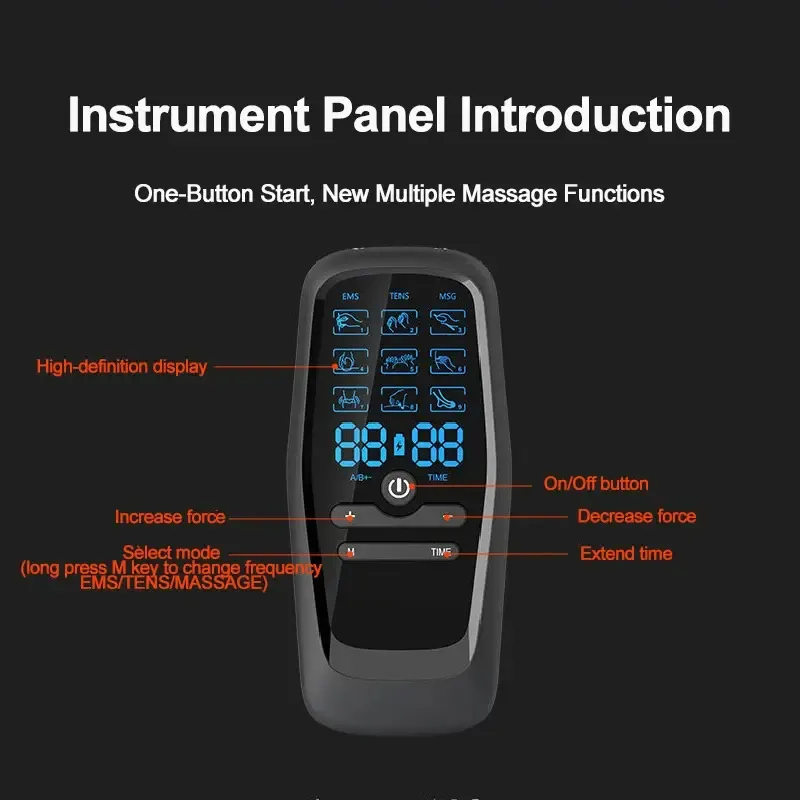 Dual-channel Device 9 Modes 30 Levels Upgraded Large LCD Screen Muscle Relaxer for Back Neck Shoulder Pain Relief Rechargeable Massager Portable Design for Office Car Use