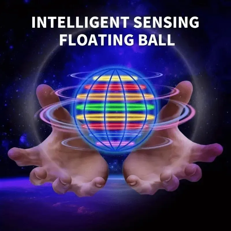 2026 Magic Electric Flying Globe - Smart Sensor Neon Round Ball for Kids, 8cm Diameter, USB-C Charging, Auto-Return, Safe & Fun Playmate, Ideal for Indoors & Outdoors, Ages 3+