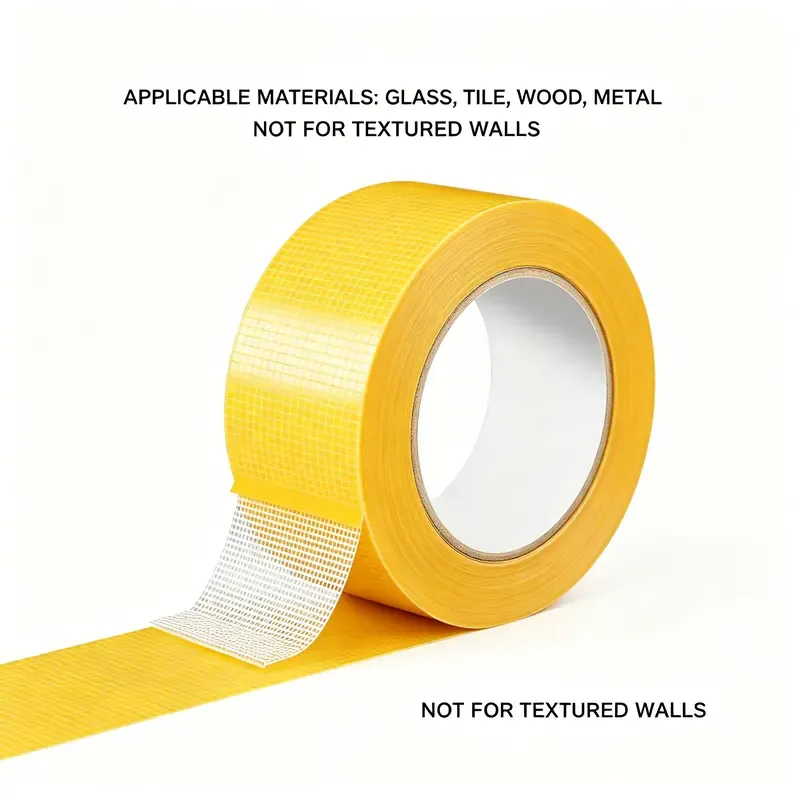 Heavy-Duty Double-Sided Duct Tape, Strong Adhesive, Waterproof, Removable, No Residue, Ideal for Carpet, Wallpaper, Home Use
