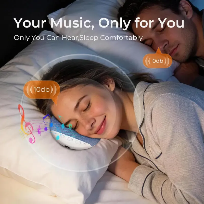 2026 Upgrade Pillow Speaker,Mini Pillow Speaker for Sleeping, Ultra-Thin Bluetooth Speaker Under Pillow Speaker with White Noise Sound Machine Headphone-Free Sleep Speaker for Adult for Gift