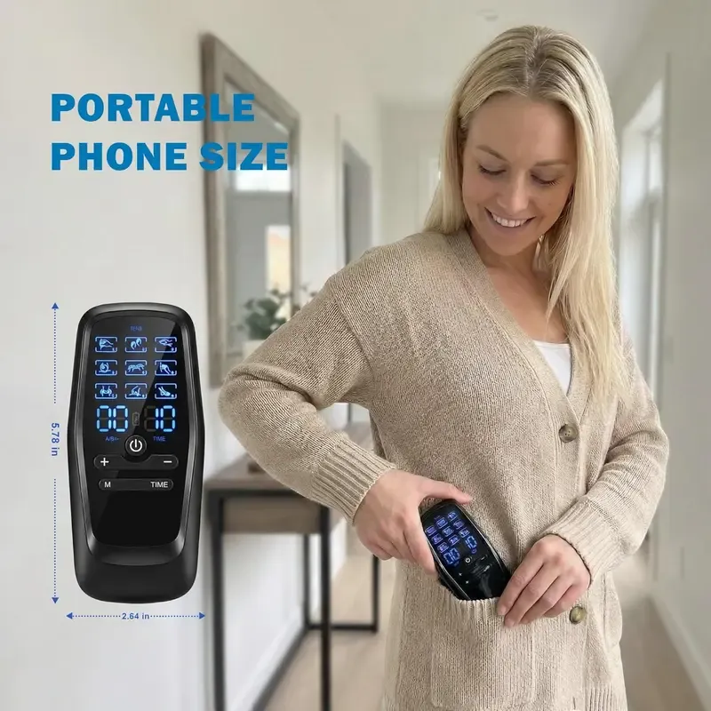 Dual-channel Device 9 Modes 30 Levels Upgraded Large LCD Screen Muscle Relaxer for Back Neck Shoulder Pain Relief Rechargeable Massager Portable Design for Office Car Use